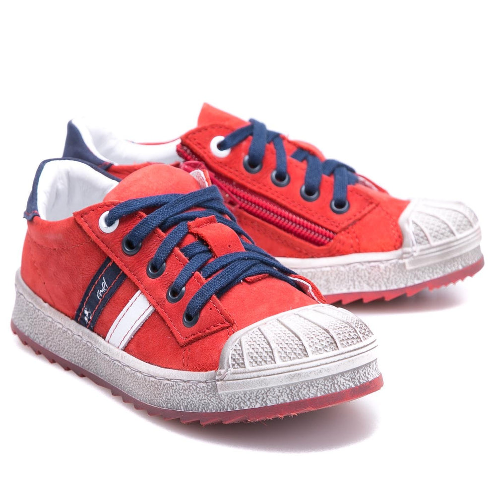 (2627A-15/2628A-15) Low Bumper Trainers red with Zipper - MintMouse (Unicorner Concept Store)