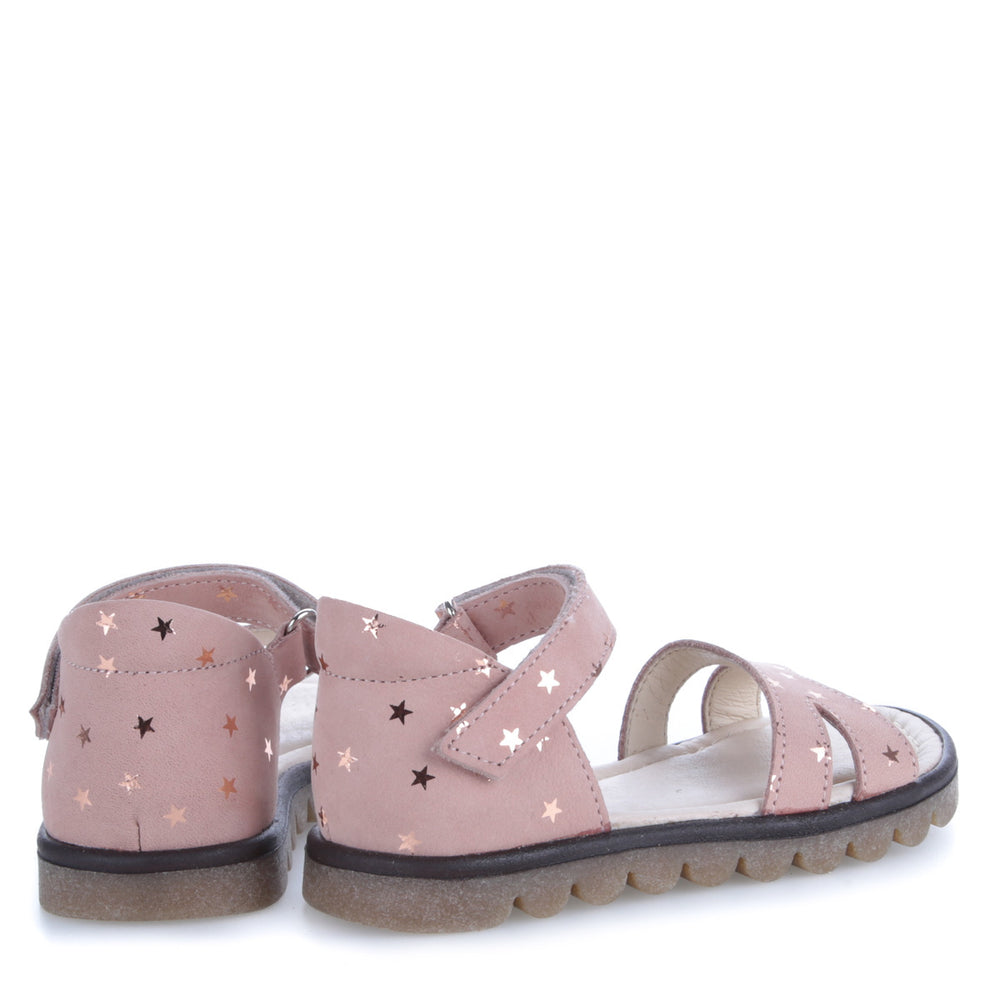 (2631B) Emel pink velcro sandals stars
