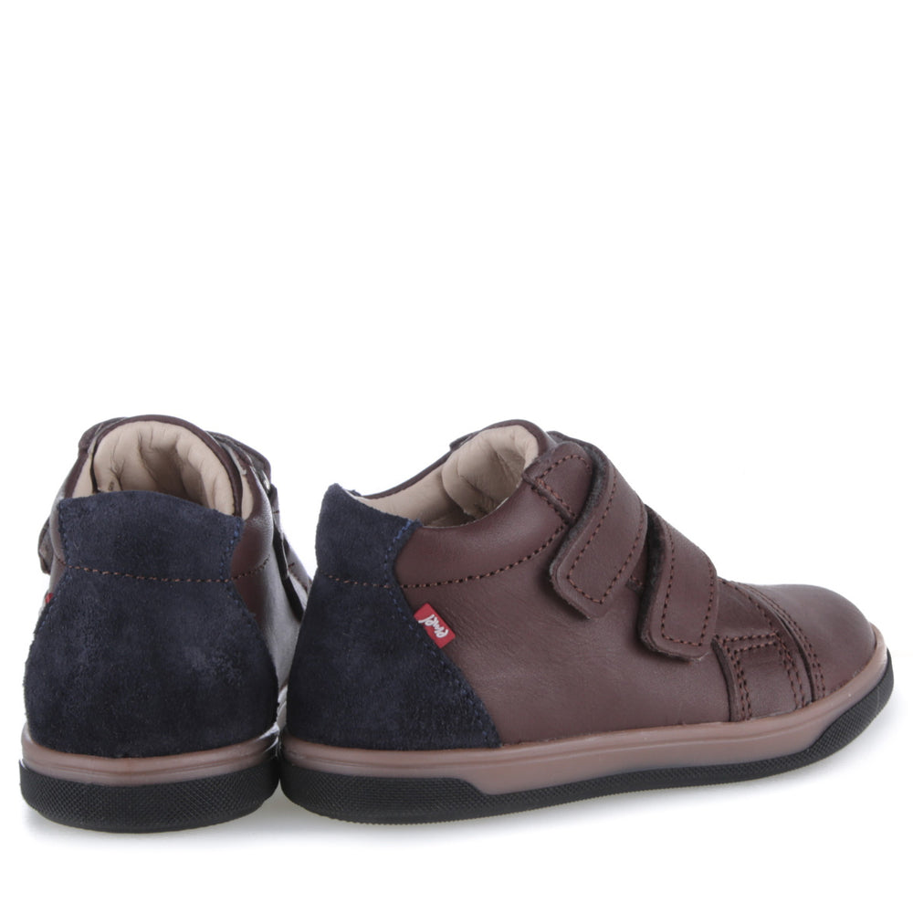 (2675-45) Emel shoes velcro trainers Brown
