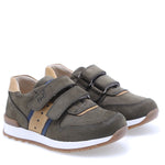 (2683-24) Low Velcro sneakers -Khaki