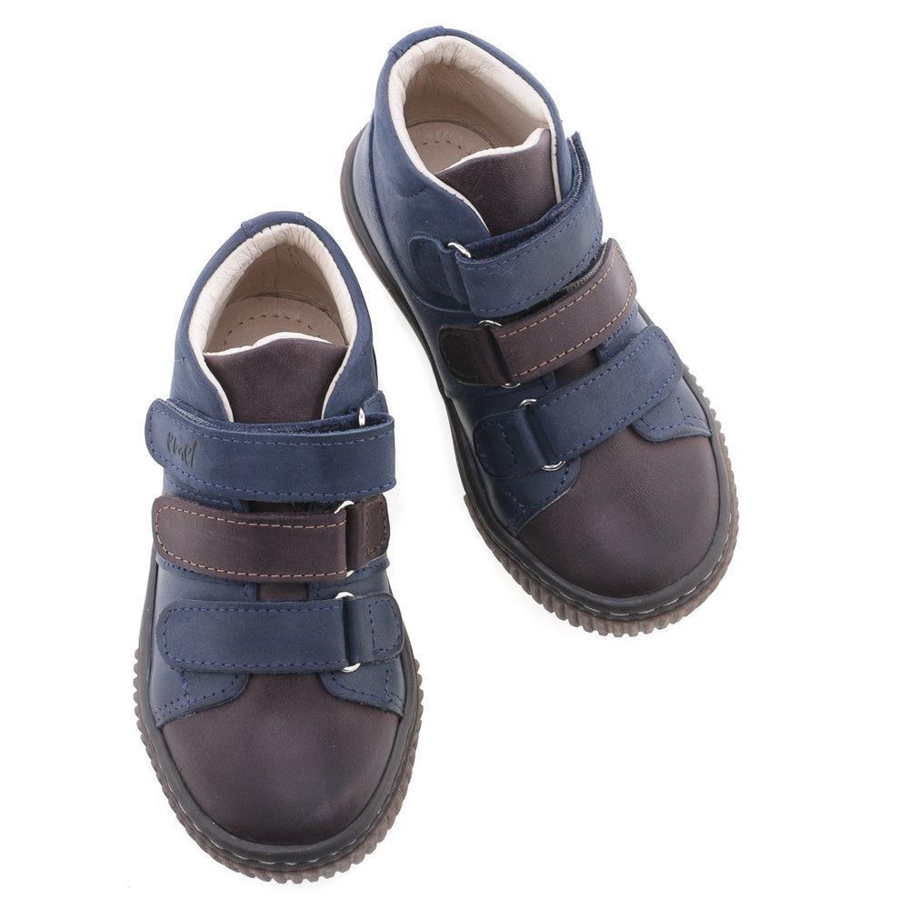(2699-1) Emel velcro shoes - navy / brown - MintMouse (Unicorner Concept Store)