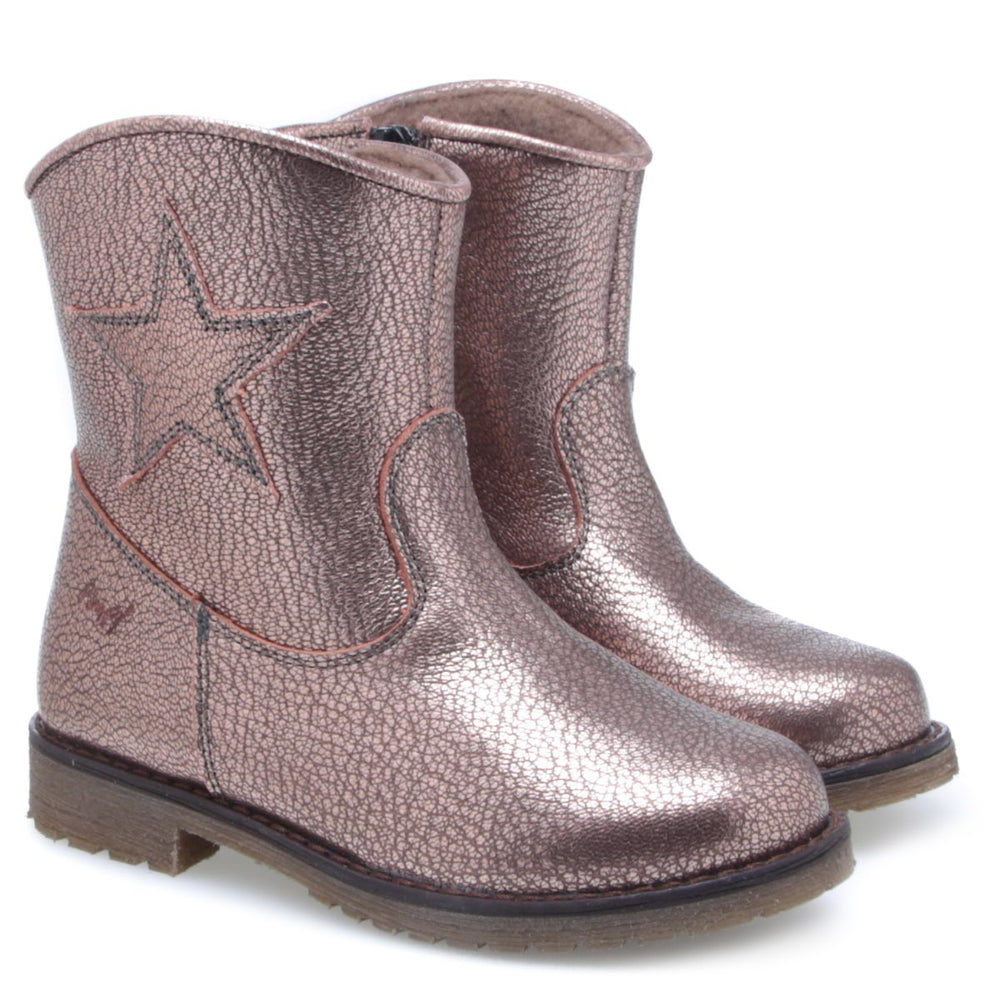 (EY2718G-3) Emel winter boots Rose Gold star
