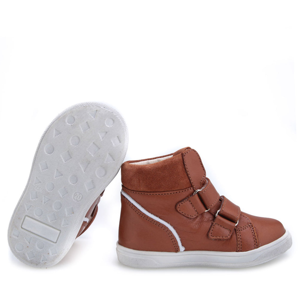 (2729A-7 / 2730A-7) Brown Velcro Trainers