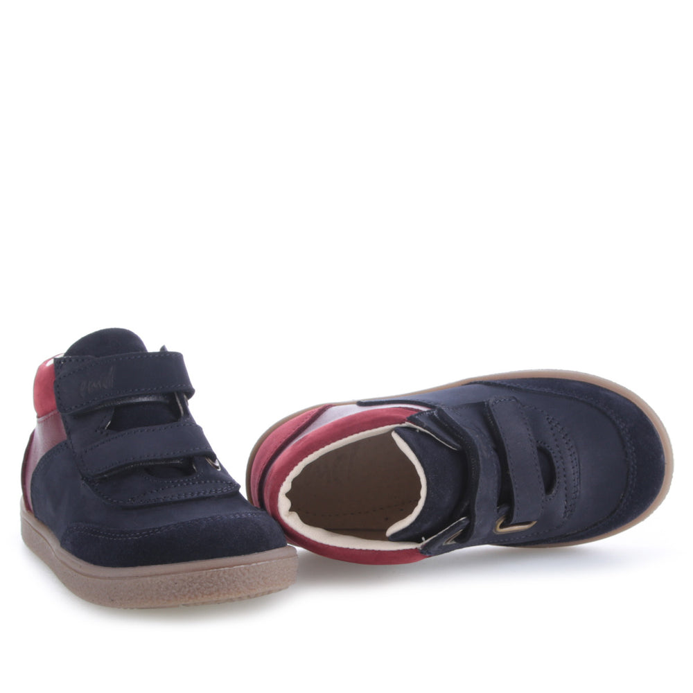 (2754A-1) Emel first velcro shoes - blue and red intense