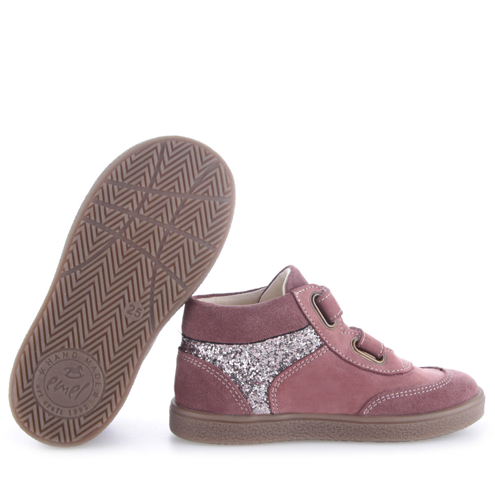 (2754A-3) Emel first velcro shoes - pink glitter