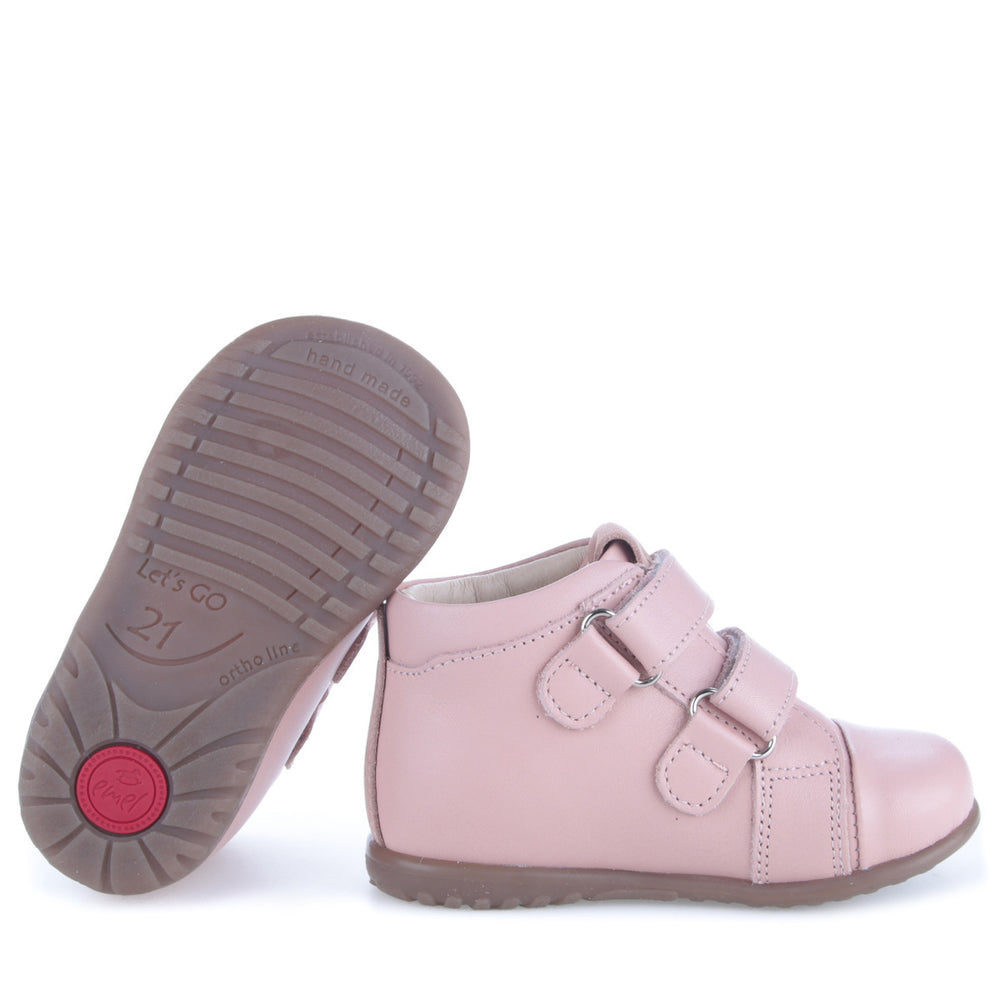 (1084-20) Emel first velcro shoes Pink