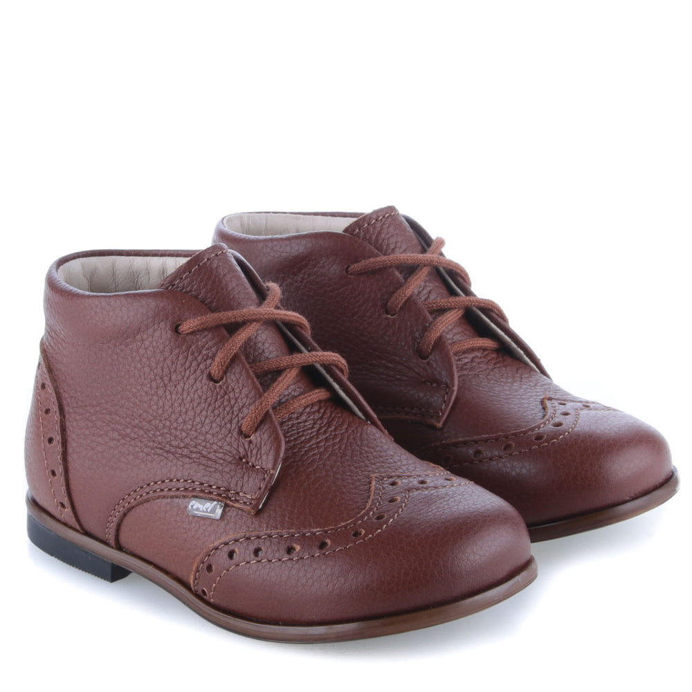 (1432A-11) Emel classic first shoes Brown brogue