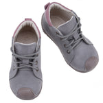 (2388G-5N) Grey Lace Up Trainers with bumper