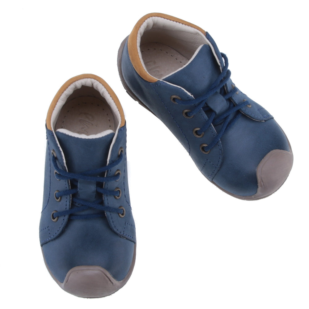 (2388G-6N) Blue Lace Up Trainers with bumper