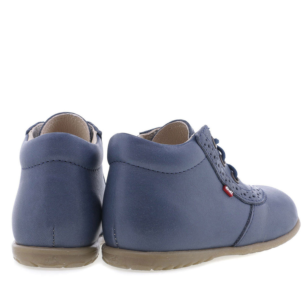 (716-13) Emel Lace Up First Shoes blue
