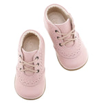 (716-16) Emel Lace Up First Shoes pink