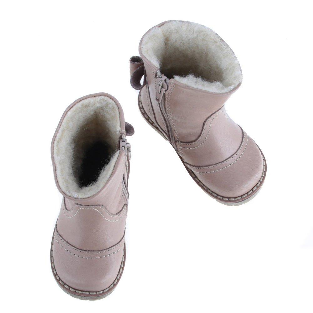 (EV2443-19) Emel winter shoes Beige bow