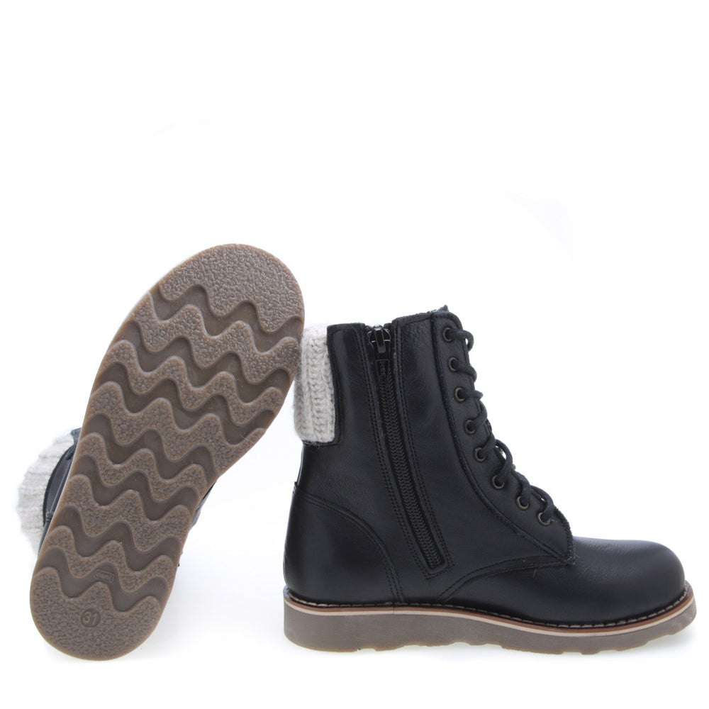 (EV2646-22 / EV2526-22) Emel black winter lace-up shoes