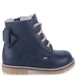 (EV2697B-8) Lace-up Winter boots Blue bow