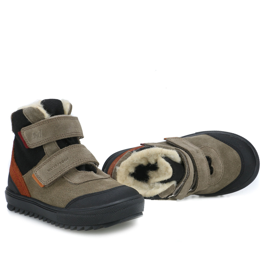 (EV2761-1) Emel velcro winter shoes Khaki