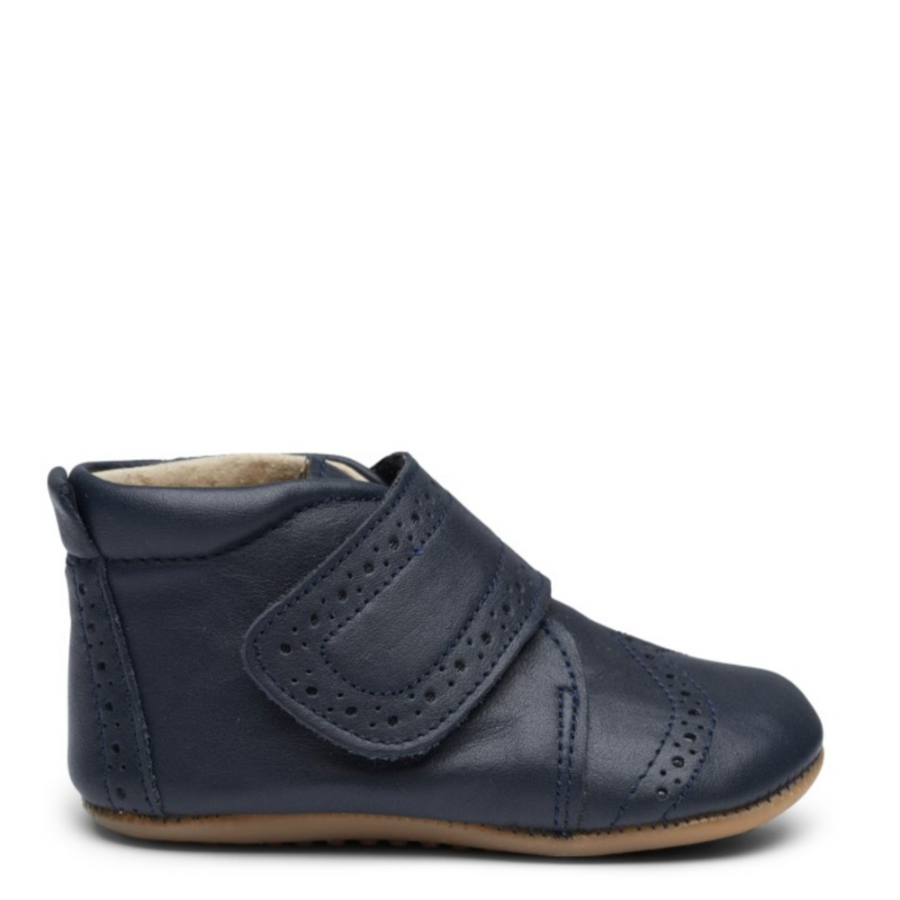 (1002) Leather slippers - Brogue Navy