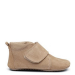 Leather slippers - beige suede