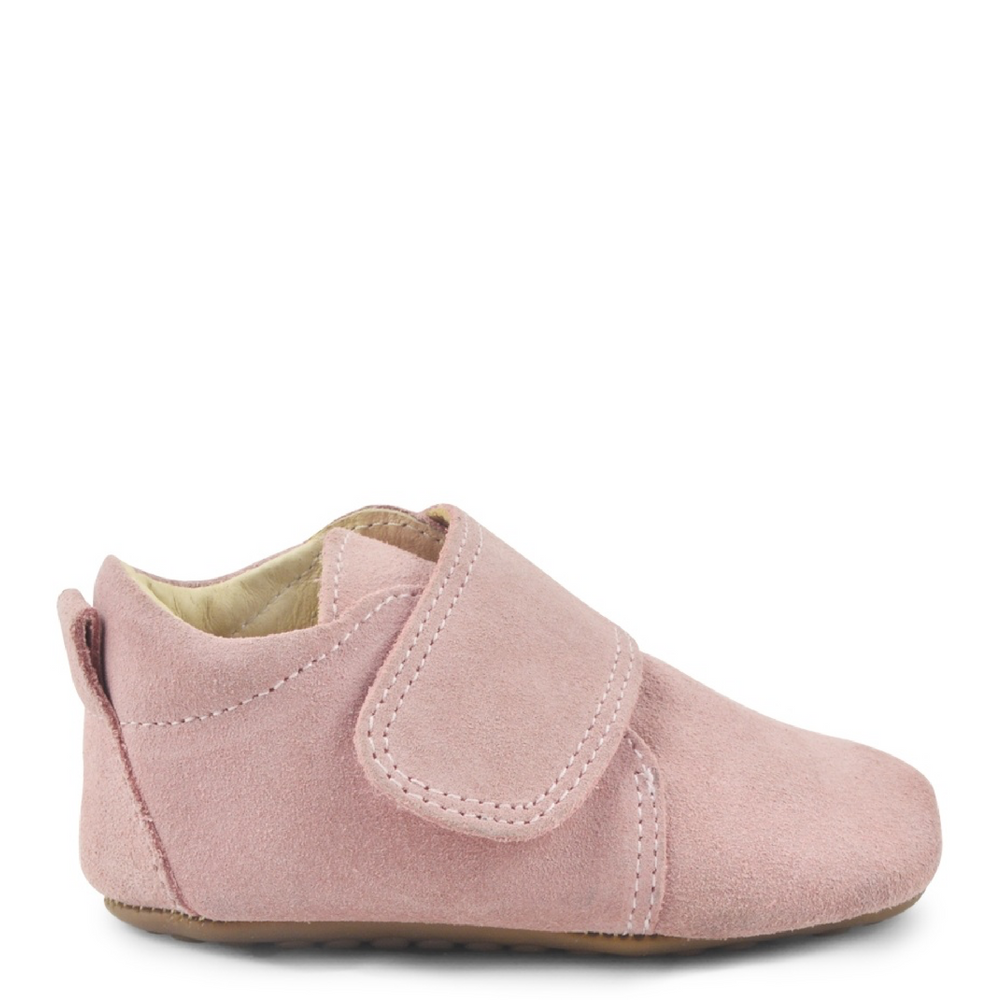 Leather slippers - pink suede