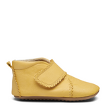 (1004) Pom Pom leather slippers - Beginner Velcro Scallops Bright Yellow