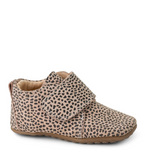 Leather slippers - print beige pebbles