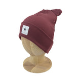 Winter folded bear beanie Bordeau