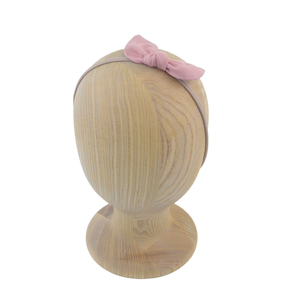 Headband elastic bow - blush pink