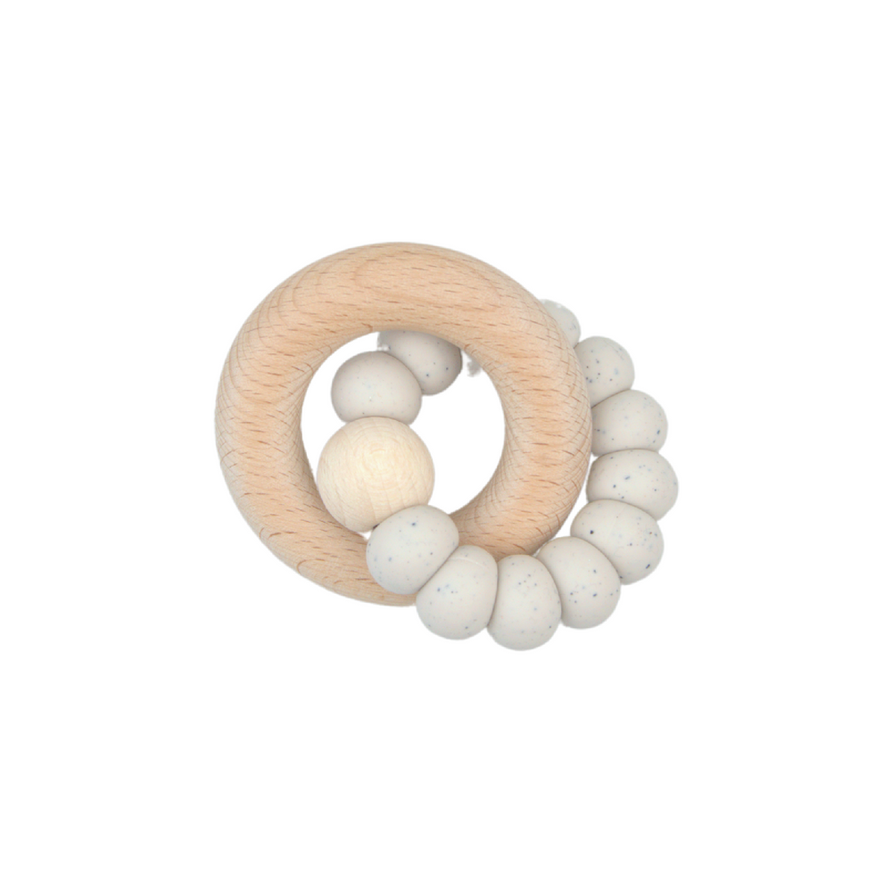 Silicone teether - speckled almond