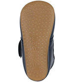 (1010) Pom Pom leather slippers / Beginners Velcro - Navy