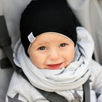 Bamboo Reversible Beanie - Black - Light Grey