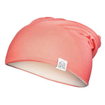 Bamboo Reversible Beanie - Coral - Beige