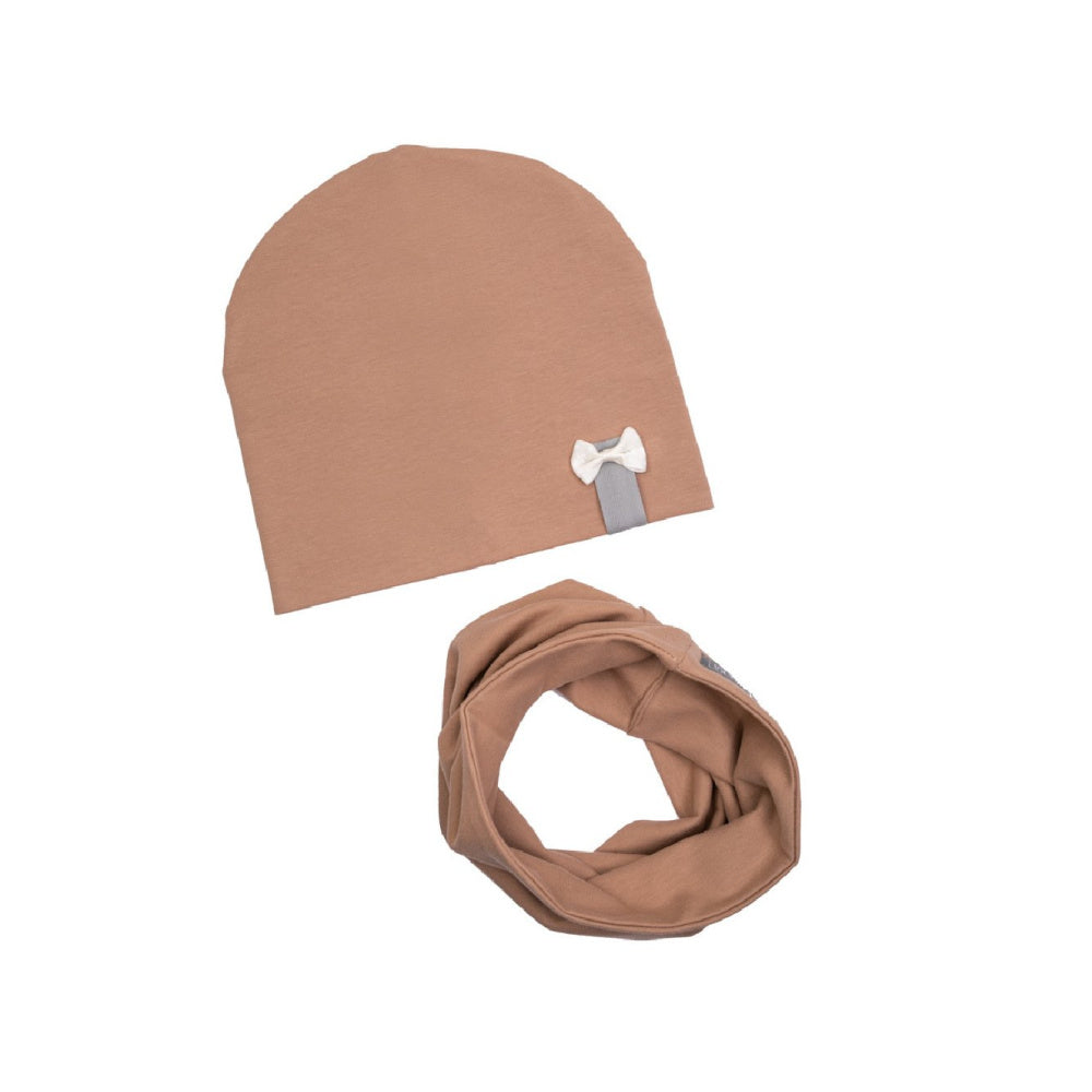 Hat and scarf set Beige