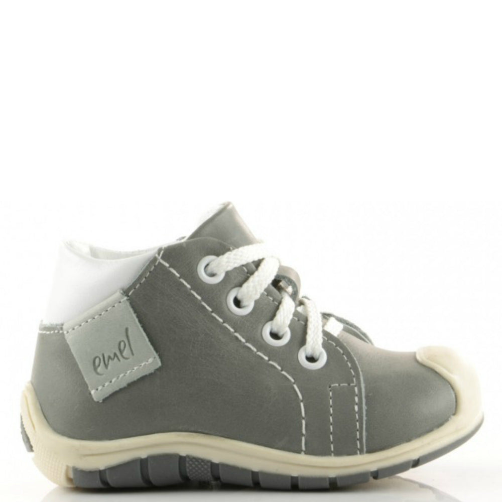 (2388-1) Taupe Lace Up Trainers with bumper