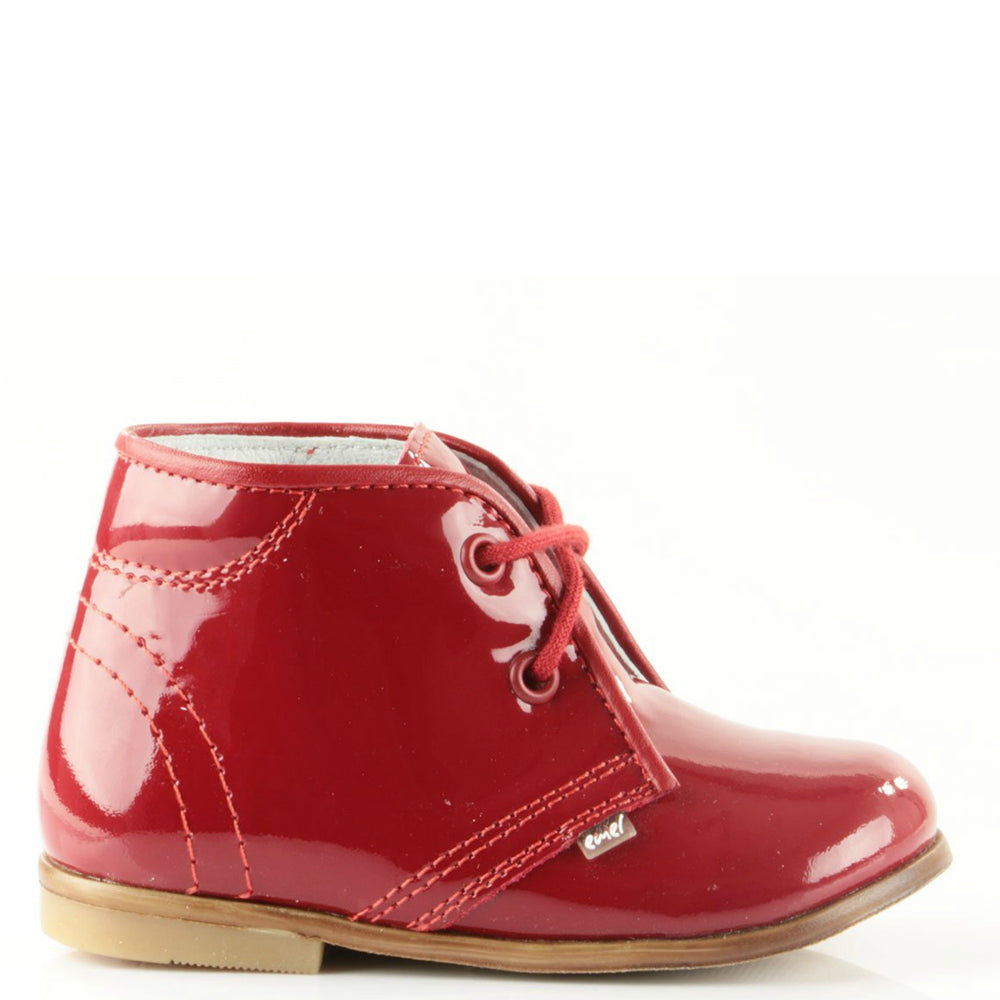 (2393-1) Emel red patent classic first shoes