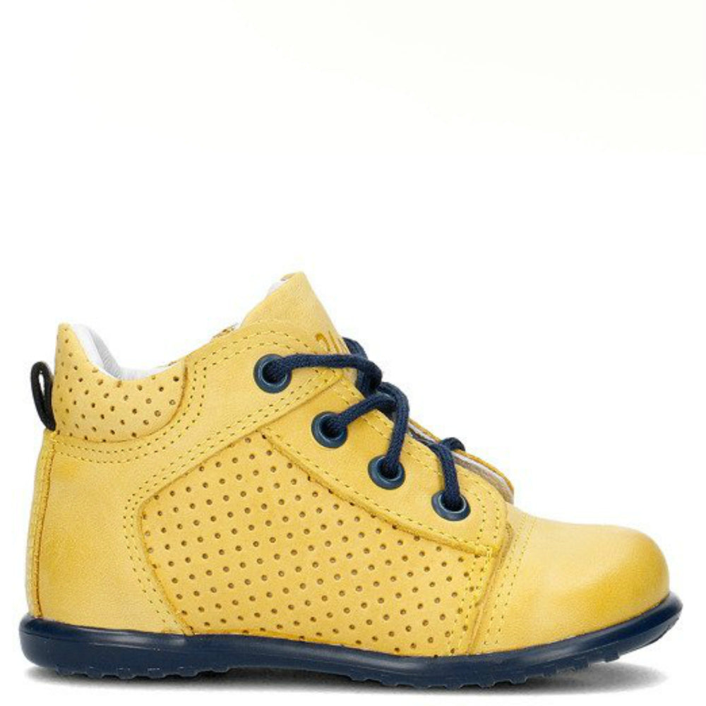 (2429-7) Emel Yellow Lace Up First Shoes