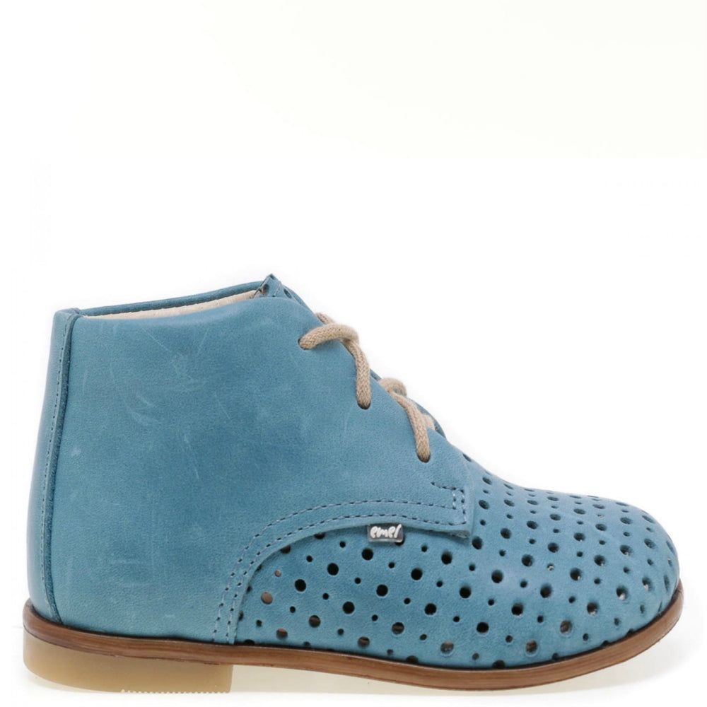 (1426-4) Emel perforated classic first shoes blue