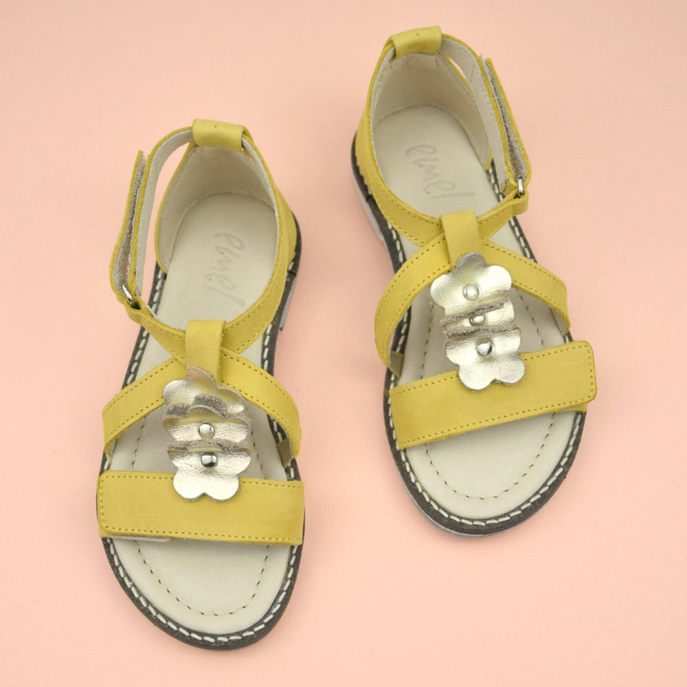 (2577-4) Emel velcro sandals  yellow flowers - MintMouse (Unicorner Concept Store)