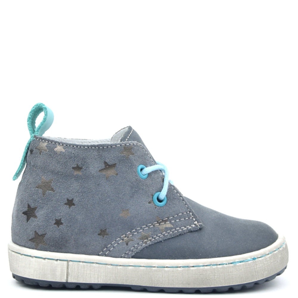 (2150-101) Emel Grey Blue Lace Up Trainers with stars - MintMouse (Unicorner Concept Store)