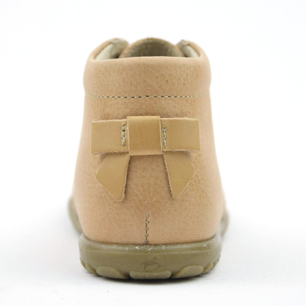 (562D-7) Emel Lace Up First Shoes beige with bow - MintMouse (Unicorner Concept Store)
