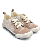 (2592B-9) Emel Low Lace Up Trainers brown silver - MintMouse (Unicorner Concept Store)