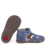 (2206-12) Emel Blue Half-Open Shoes