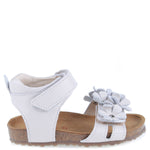 (2640D-5) Emel White Flowers sandals