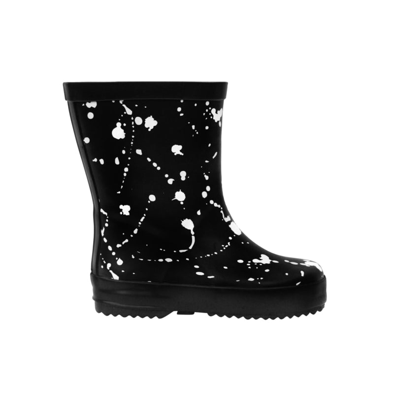 Black freckled rainboots