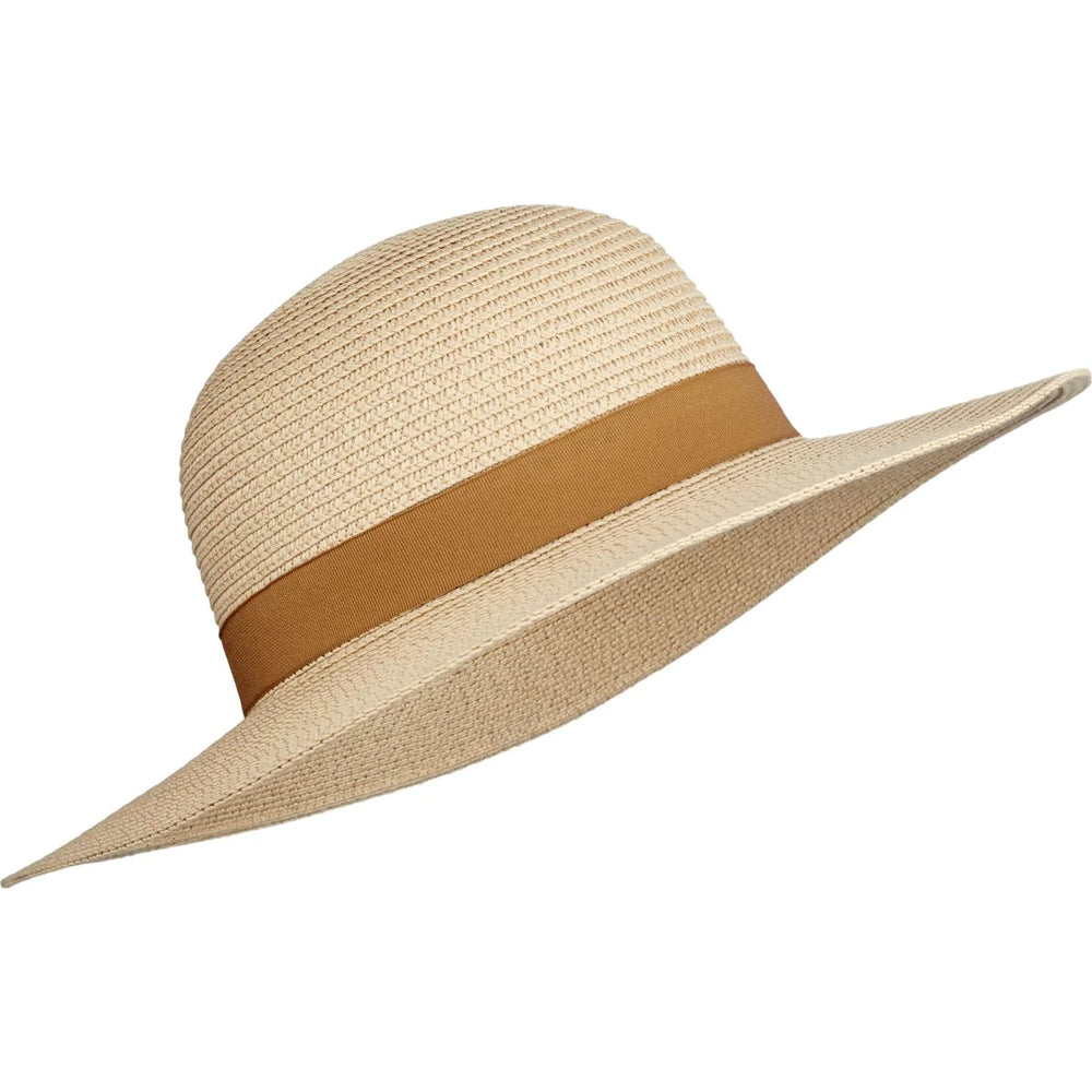 (LW14895 )Elle Capri Boater Hat / Golden Caramel