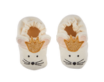 Cotton Knit Baby Booties - Party Mouse: Gold