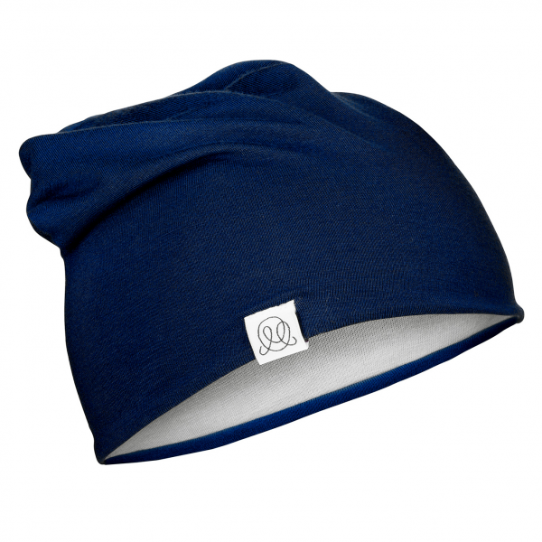 Bamboo Reversible Beanie - Navy - Light Grey