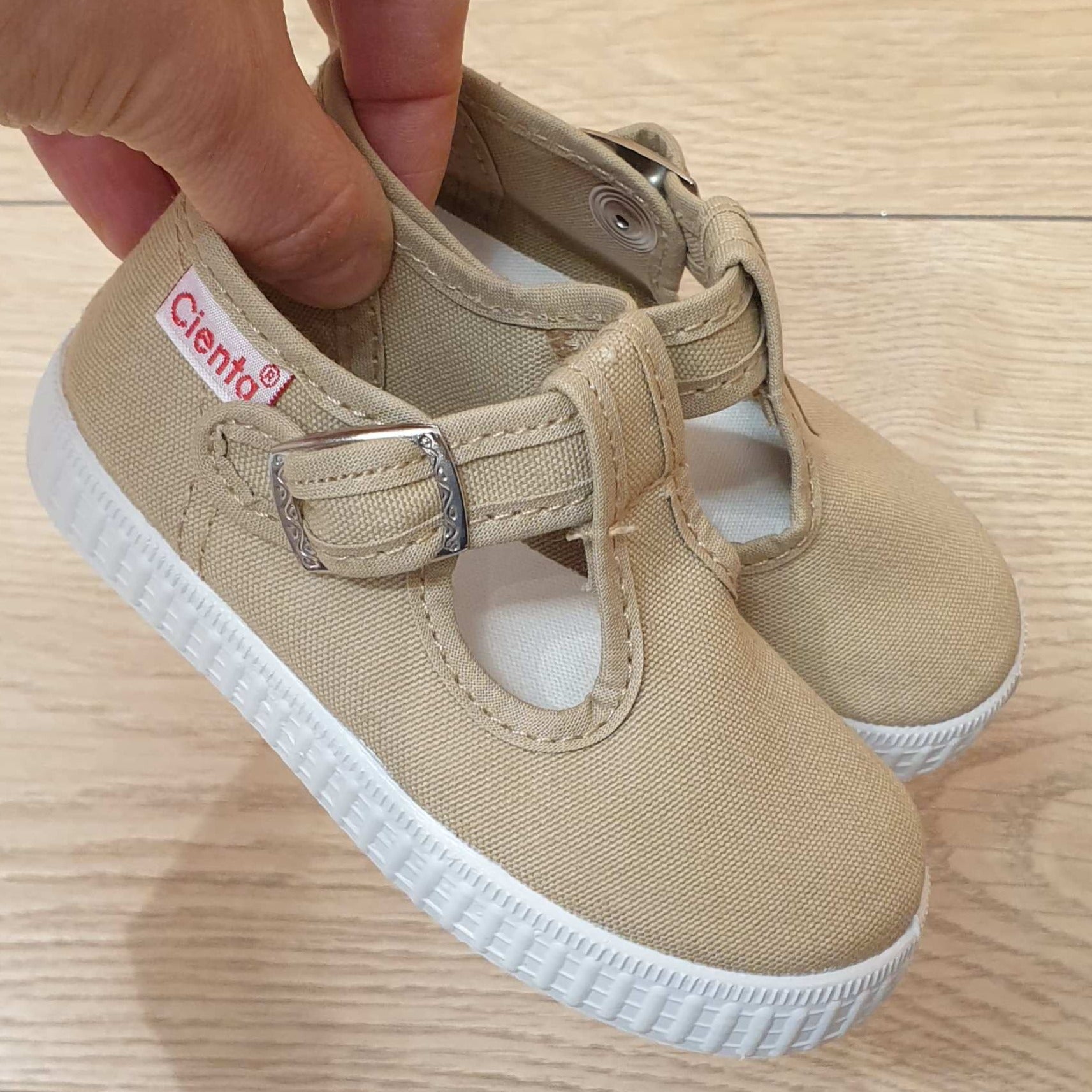 (51000-37) Cienta t-bar shoe with buckle - Piedra - MintMouse (Unicorner Concept Store)