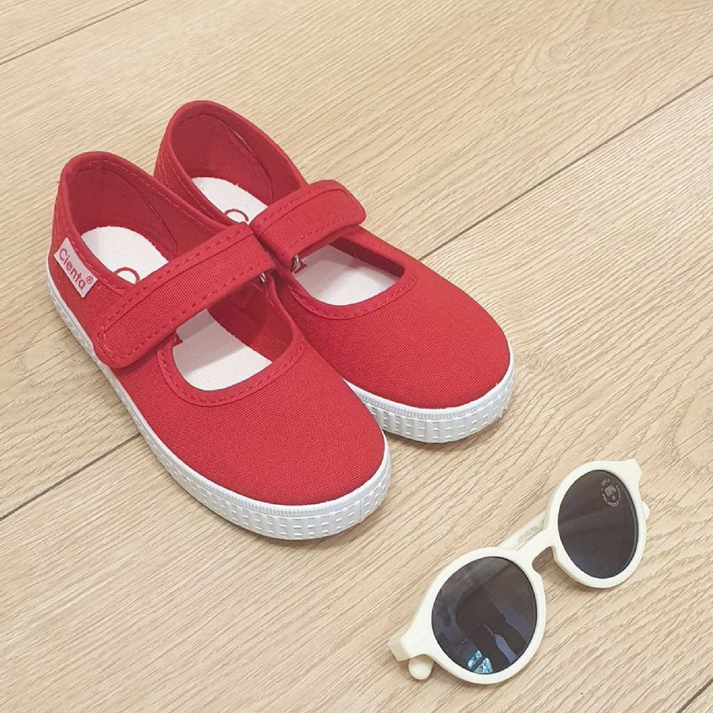 56000-02 Cienta fabric  Open shoe - Red - MintMouse (Unicorner Concept Store)