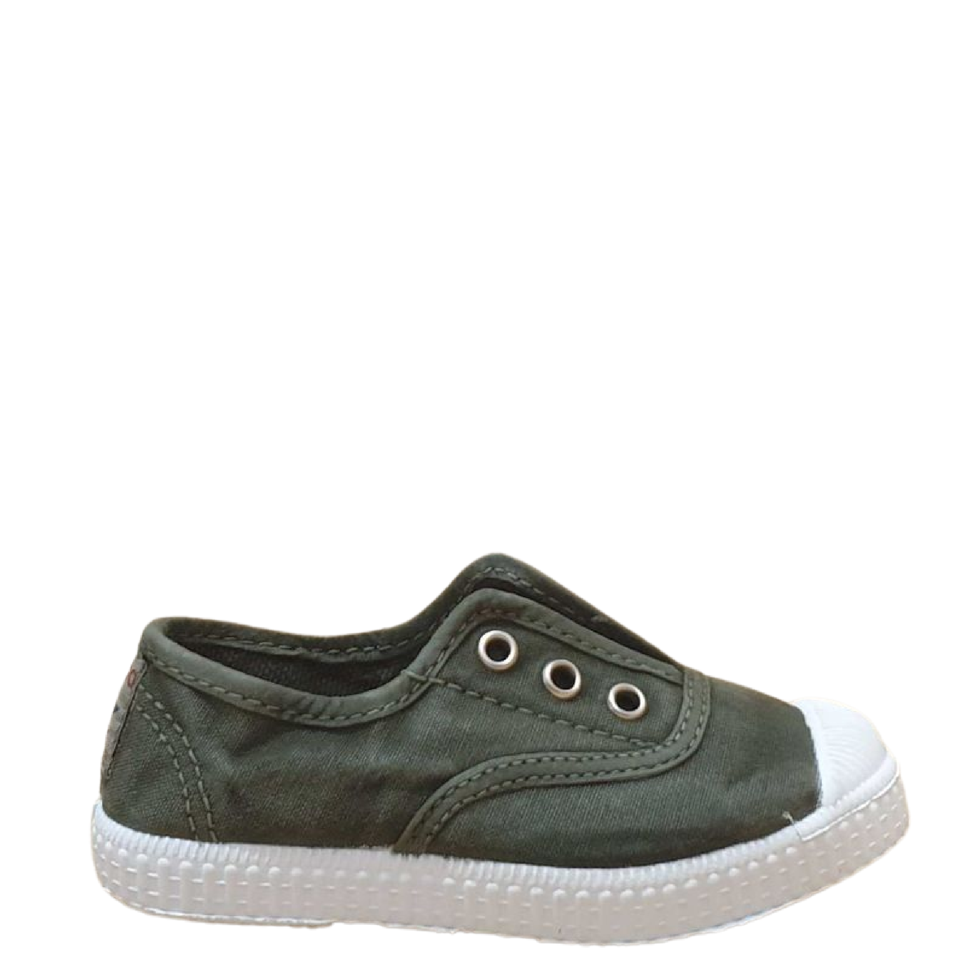 Cienta fabric slip-ons - Khaki (70777-22) - MintMouse (Unicorner Concept Store)