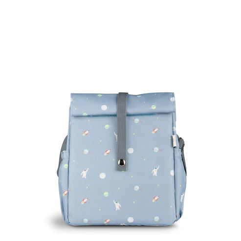 Insulated Roll-up Lunch Bag - Spaceship-Dusty Blue