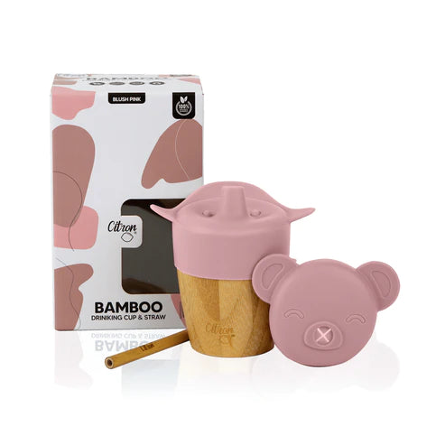 Bamboo Cup with lid and straw - Blush Pink - MintMouse (Unicorner Concept Store)
